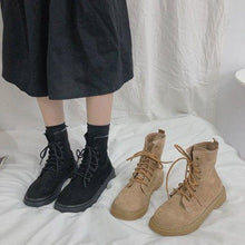 Load image into Gallery viewer, Lace Up Ankle Boots For Women With Black and Brown
